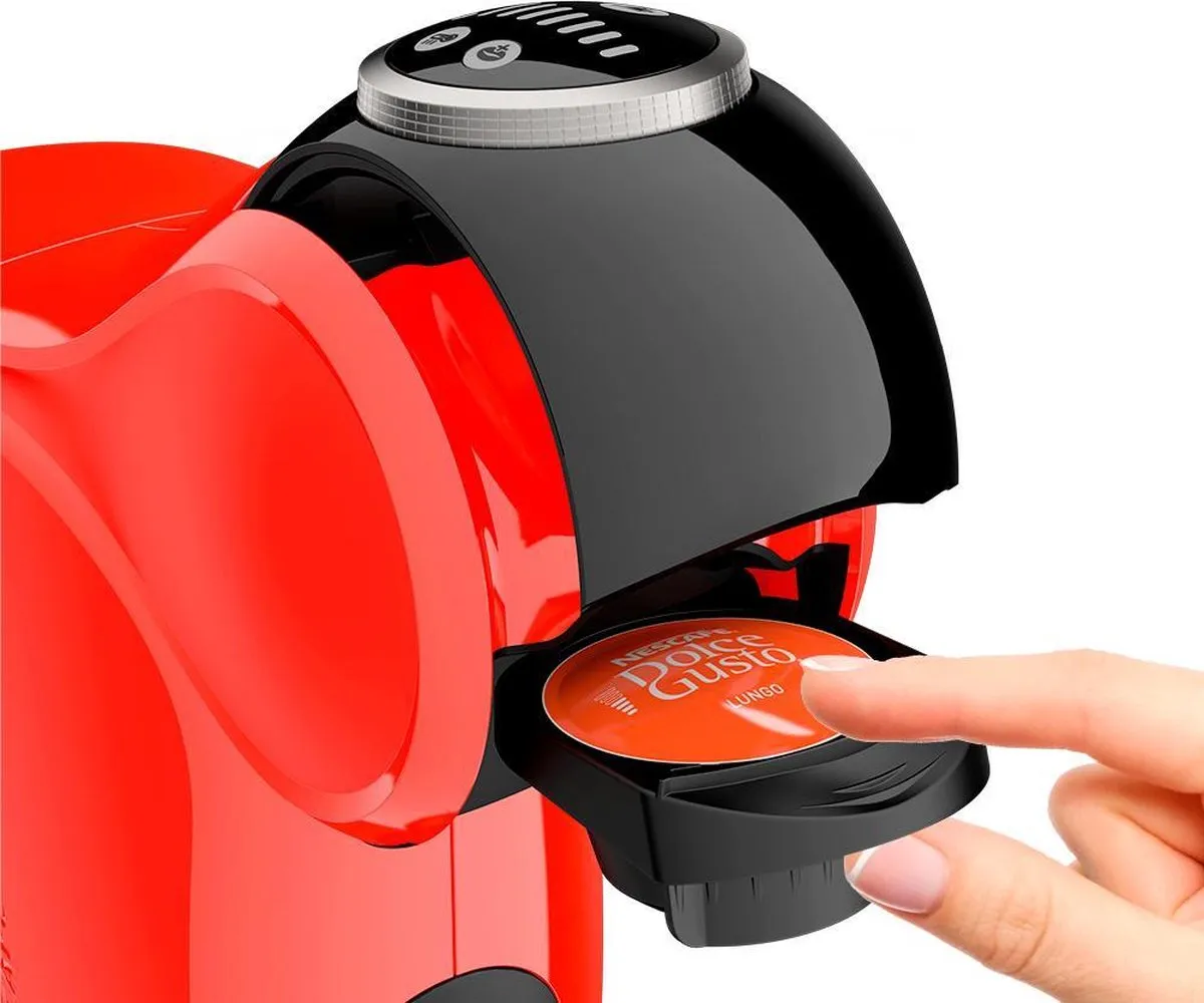 De'Longhi Genio Plus EDG315.R Espressomachine - 0,8L - 1460W - Zwart/Rood