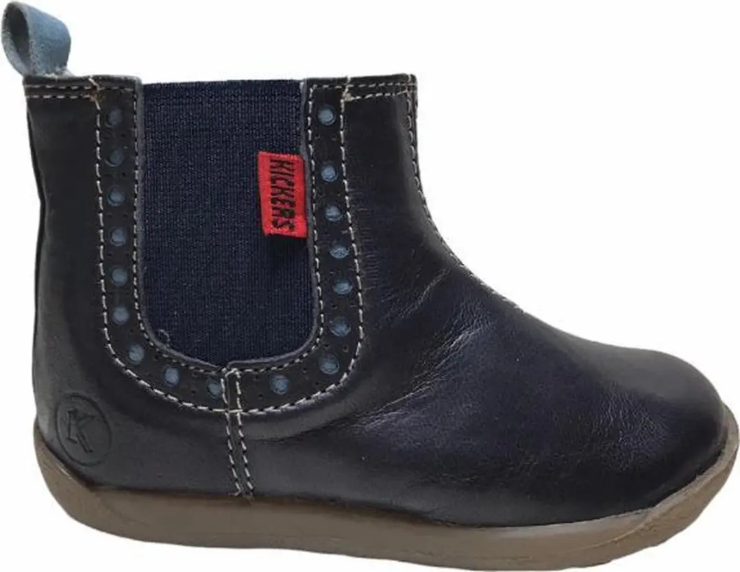 kickers elastiek rits kort laarsje Kwame navy/blauw mt 22