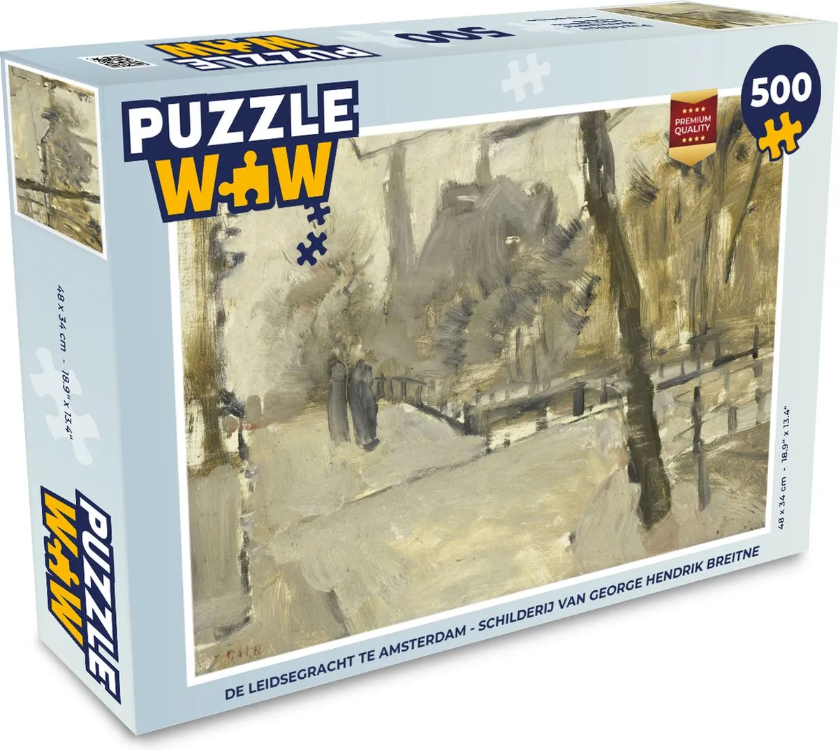 PuzzleWow De Leidsegracht Legpuzzel 500 Stuks - George Hendrik Breitner