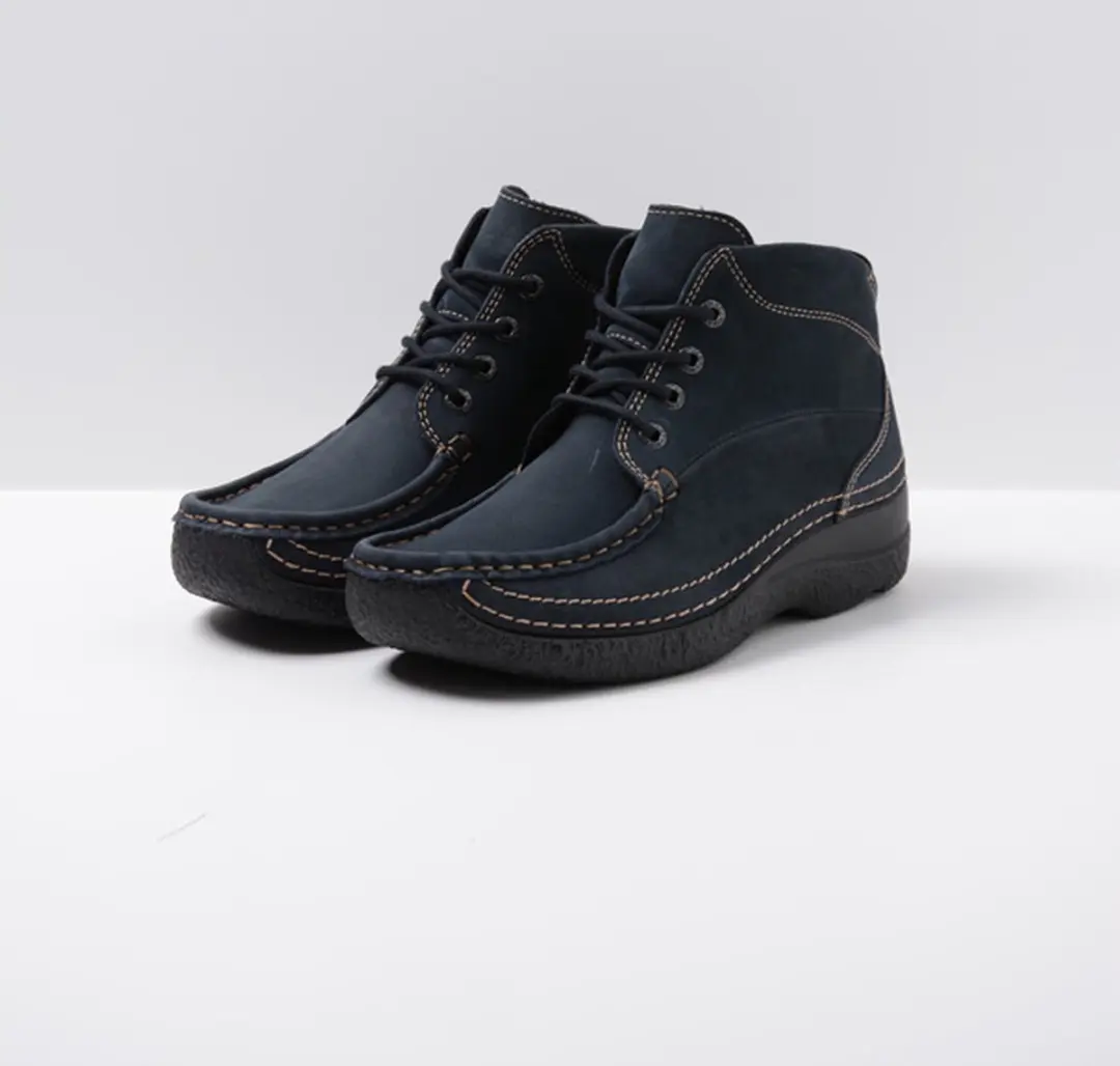 Wolky Roll Shoot Hoge Veterschoenen - Blauw Nubuck 40 - afbeelding 6 van 6