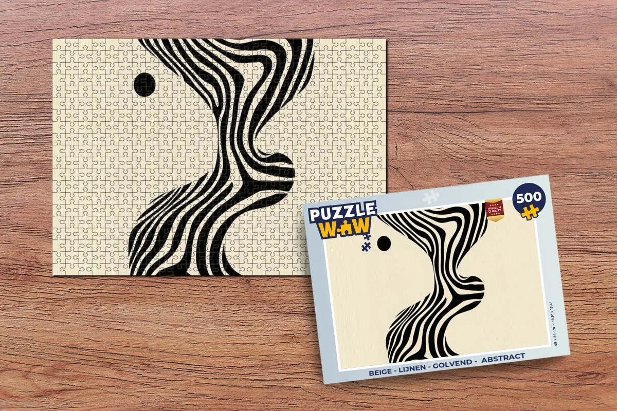 PuzzleWow Legpuzzel 500 Stuks - Beige Lijnen/Golvend