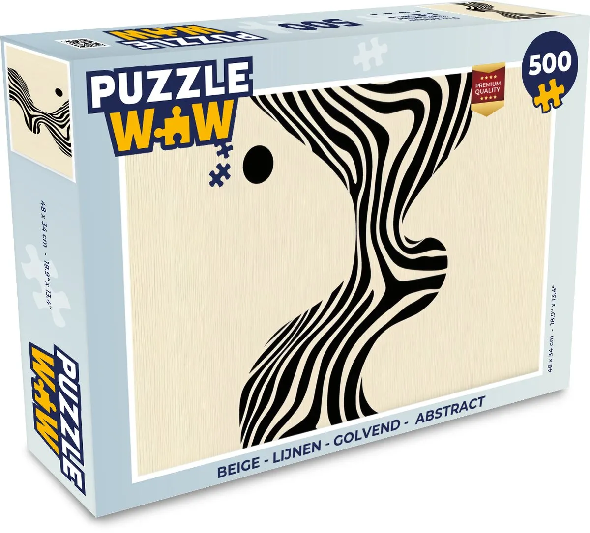 PuzzleWow Legpuzzel 500 Stuks - Beige Lijnen/Golvend