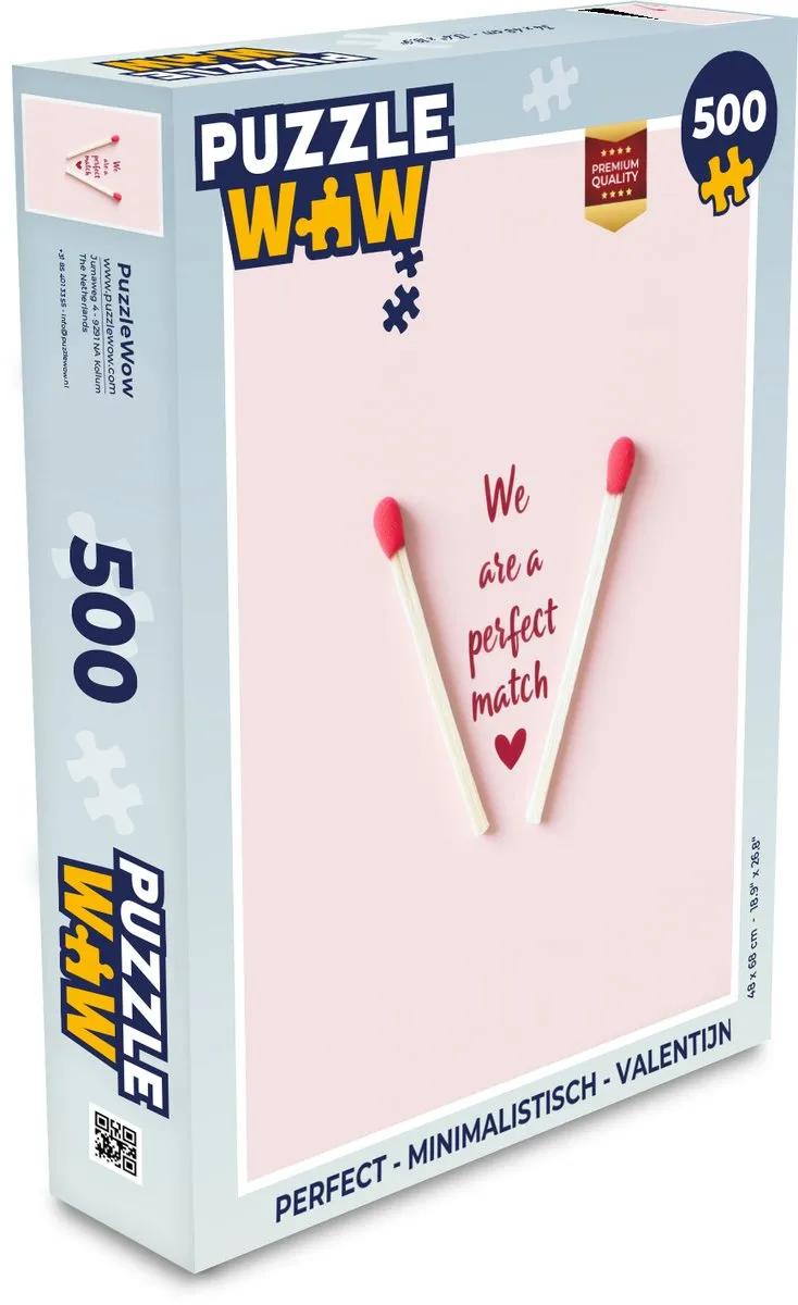 PuzzleWow Valentijn Legpuzzel 500 Stuks - Lucifers - We are a perfect match
