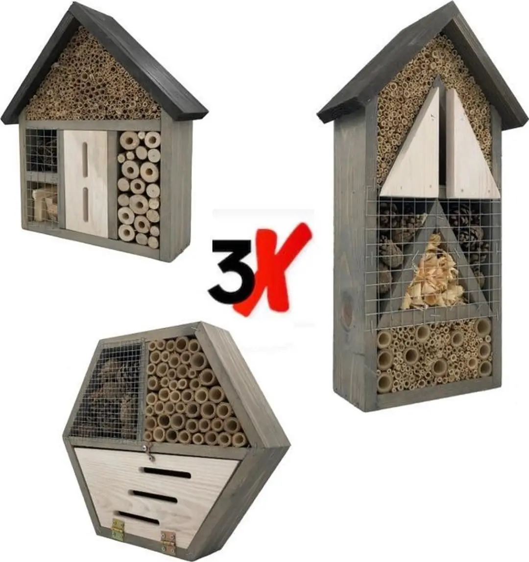 GARDEN SPIRIT Insectenhotel set van 3