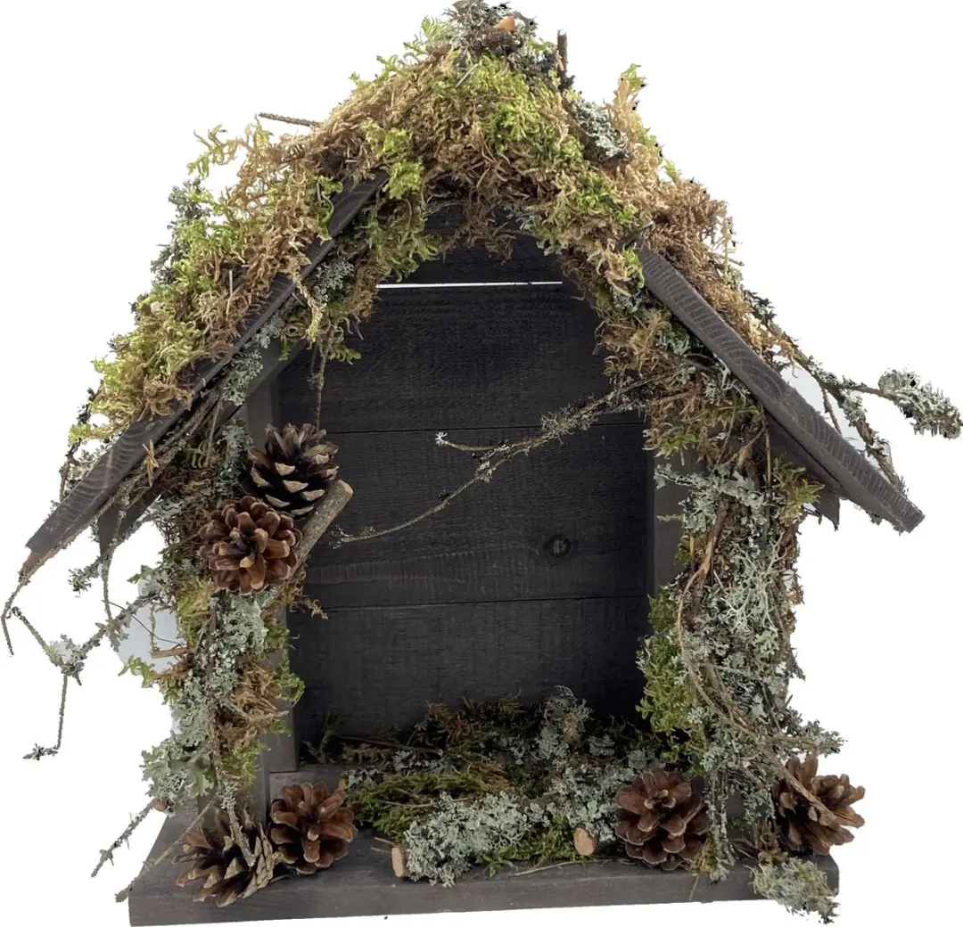 Garden Spirit Houten Kerststal met Mos