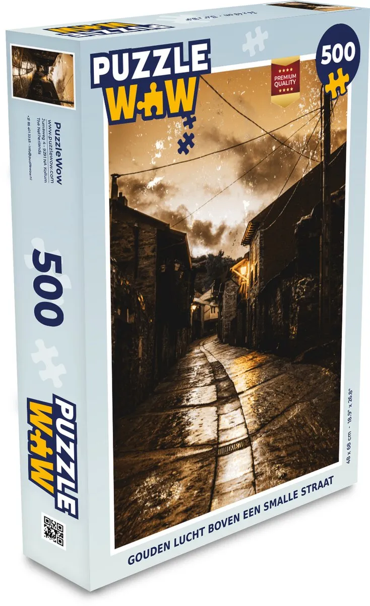 PuzzleWow Straat Huisjes Legpuzzel 500 Stuks