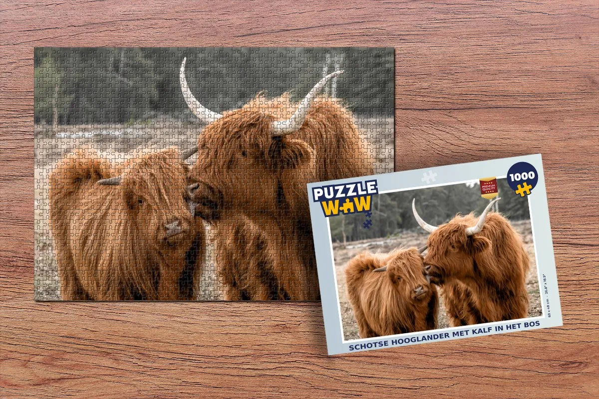 PuzzleWow Schotse Hooglander Legpuzzel 1000 Stuks - Multicolor