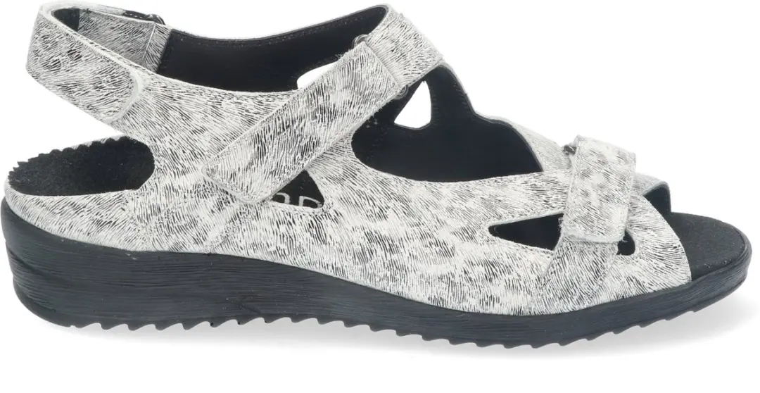 Durea 7419 Witte Geprinte Leren Sandalen - 40.5
