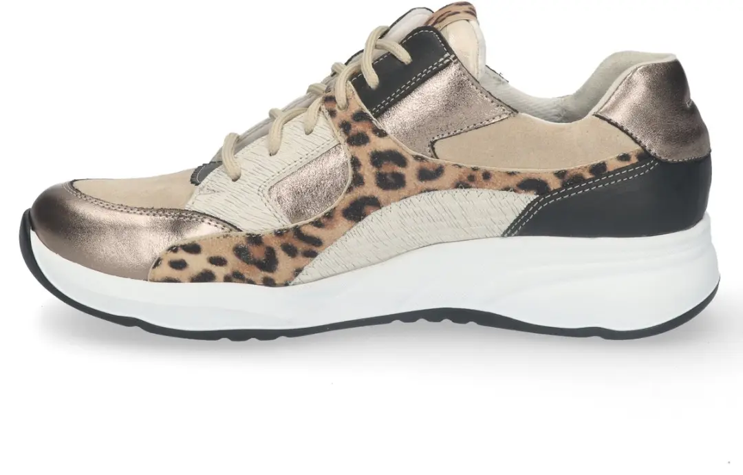 Durea 6318 H Lage Sneakers Dames - Wit/Beige 37.5