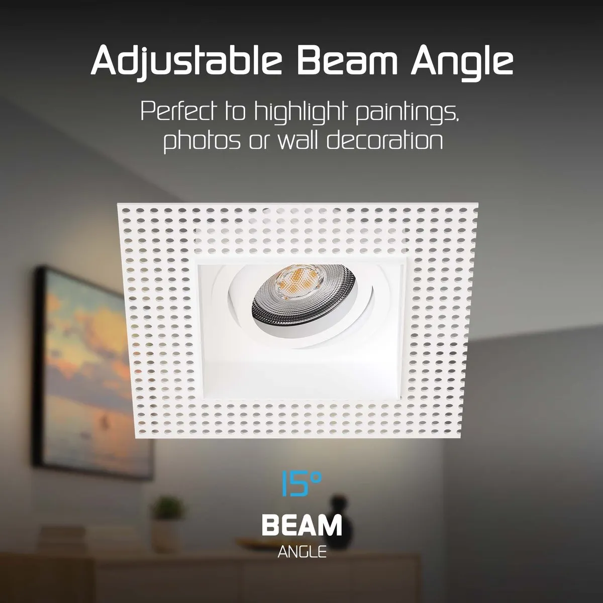 LEDVION Trimless LED Inbouwspot 130x130mm GU10 - Wit