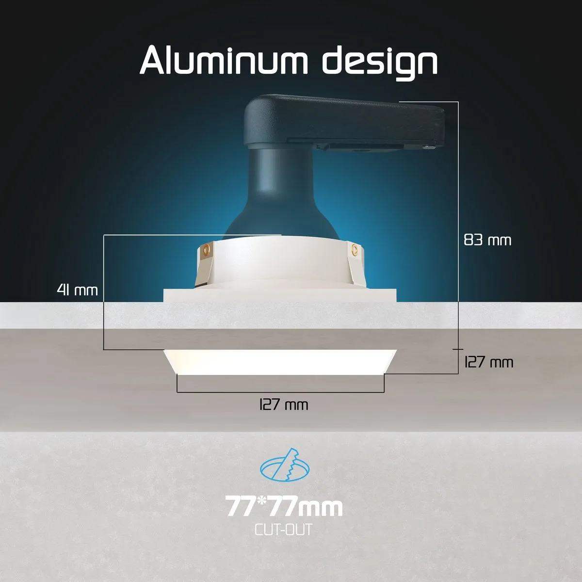 LEDVION Trimless LED Inbouwspot 130x130mm GU10 - Wit