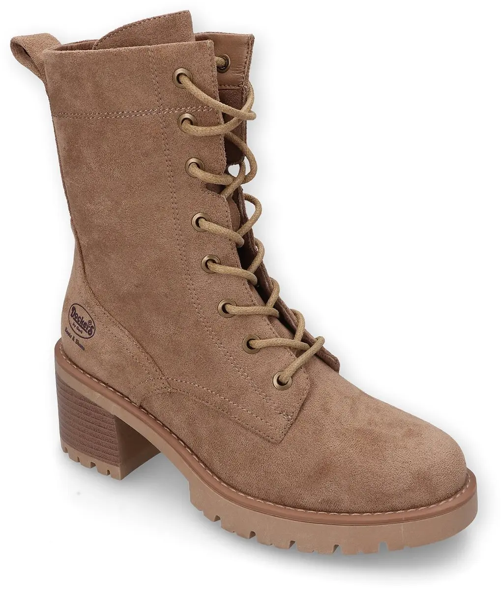 Dockers by Gerli Dames Laarzen 55MI901-700-300 Vetersluiting bruin