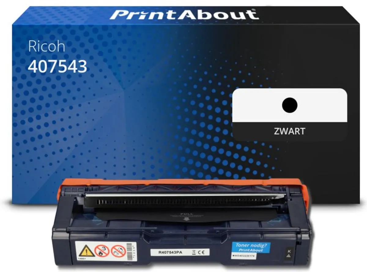 PrintAbout Ricoh 407543 Toner Zwart - Extra Hoge Capaciteit