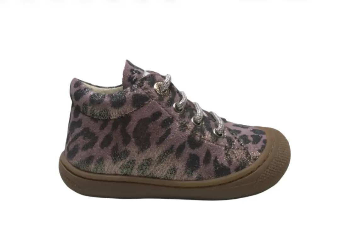 Naturino veter bumper metallic roze leopard print lederen schoenen Cocoon Roze m