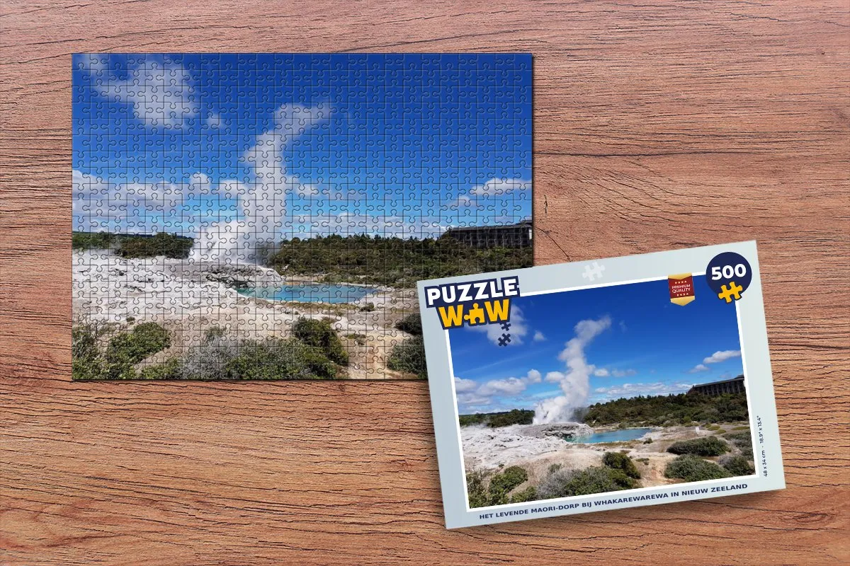 PuzzleWow Legpuzzel Het Levende Maori-dorp 500 Stuks - Multicolor