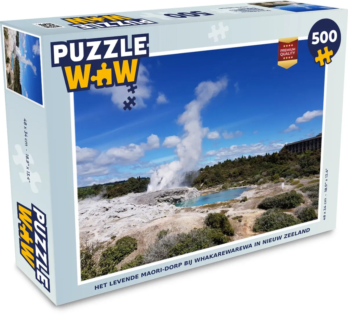 PuzzleWow Legpuzzel Het Levende Maori-dorp 500 Stuks - Multicolor