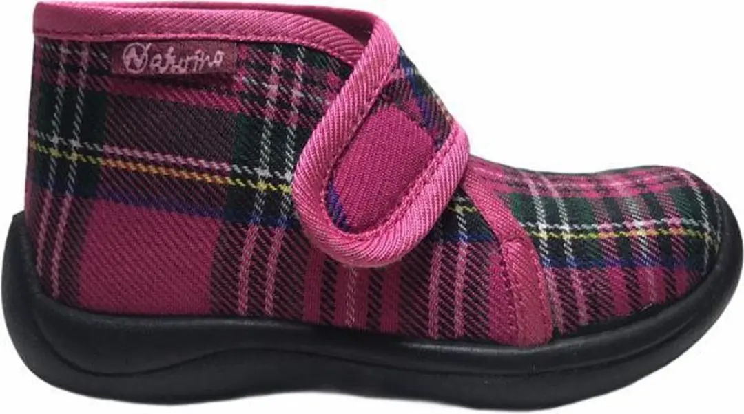 Naturino velcro Schotse ruitjes pantoffel 7771 fuxia mt 27