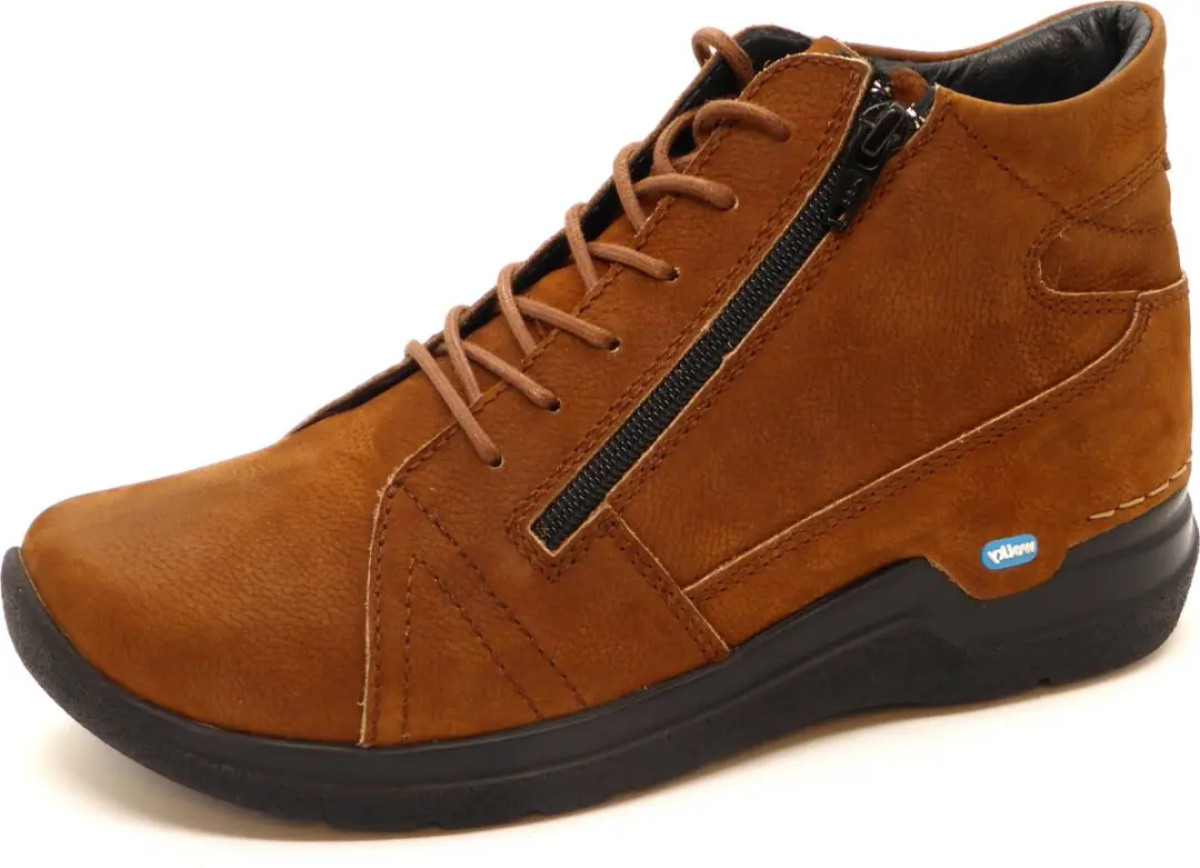 Wolky Why Veterschoenen Hoog - Cognac - Maat 42