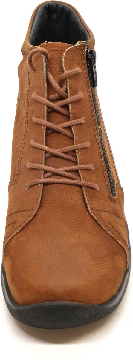 Wolky Why Veterschoenen Hoog - Cognac - Maat 42