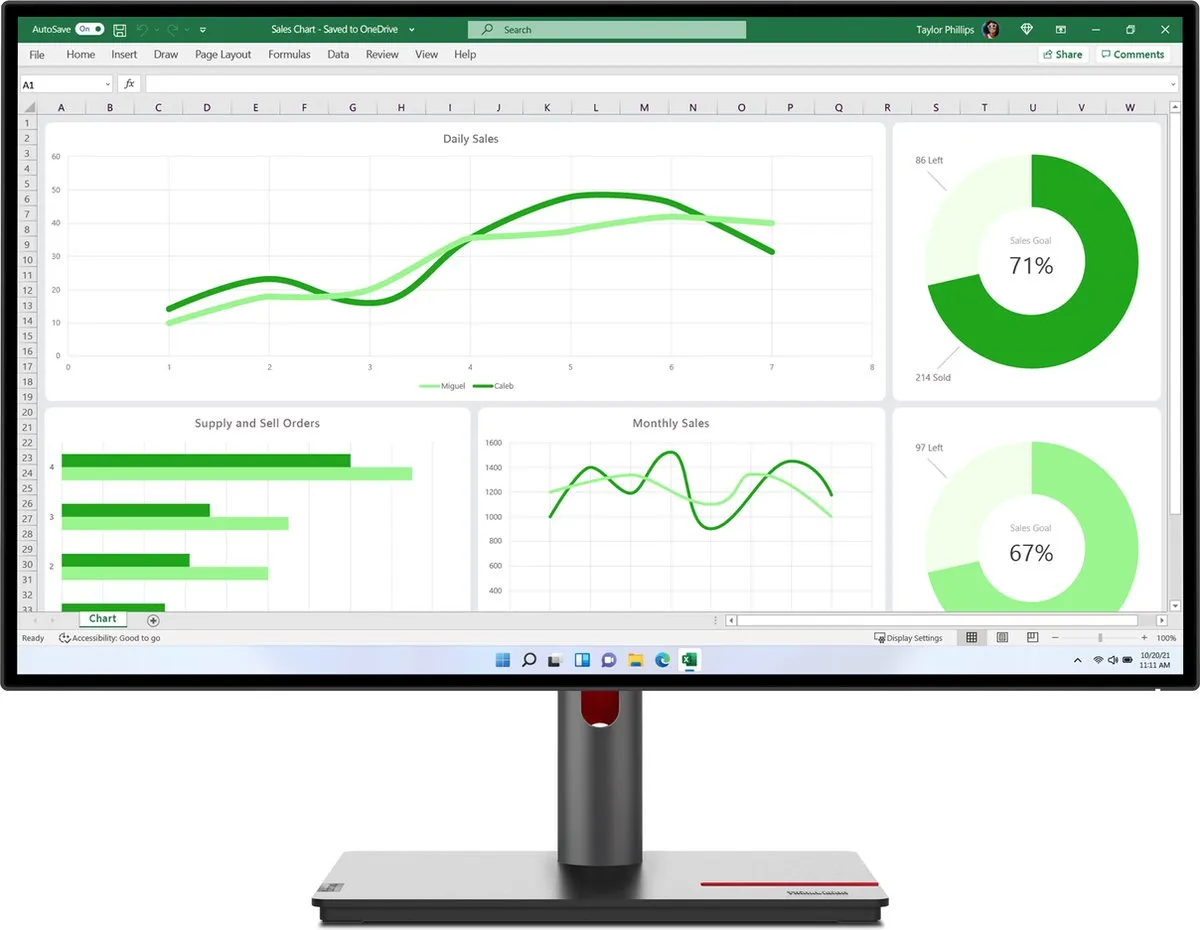 Lenovo P27Q-30 Monitor 27" IPS