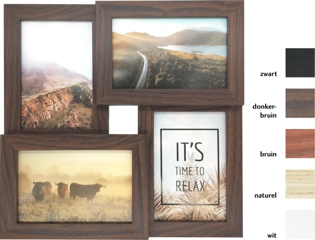 Henzo Pure Barry Collagelijst 4x 10x15cm - Donkerbruin - afbeelding 4 van 6
