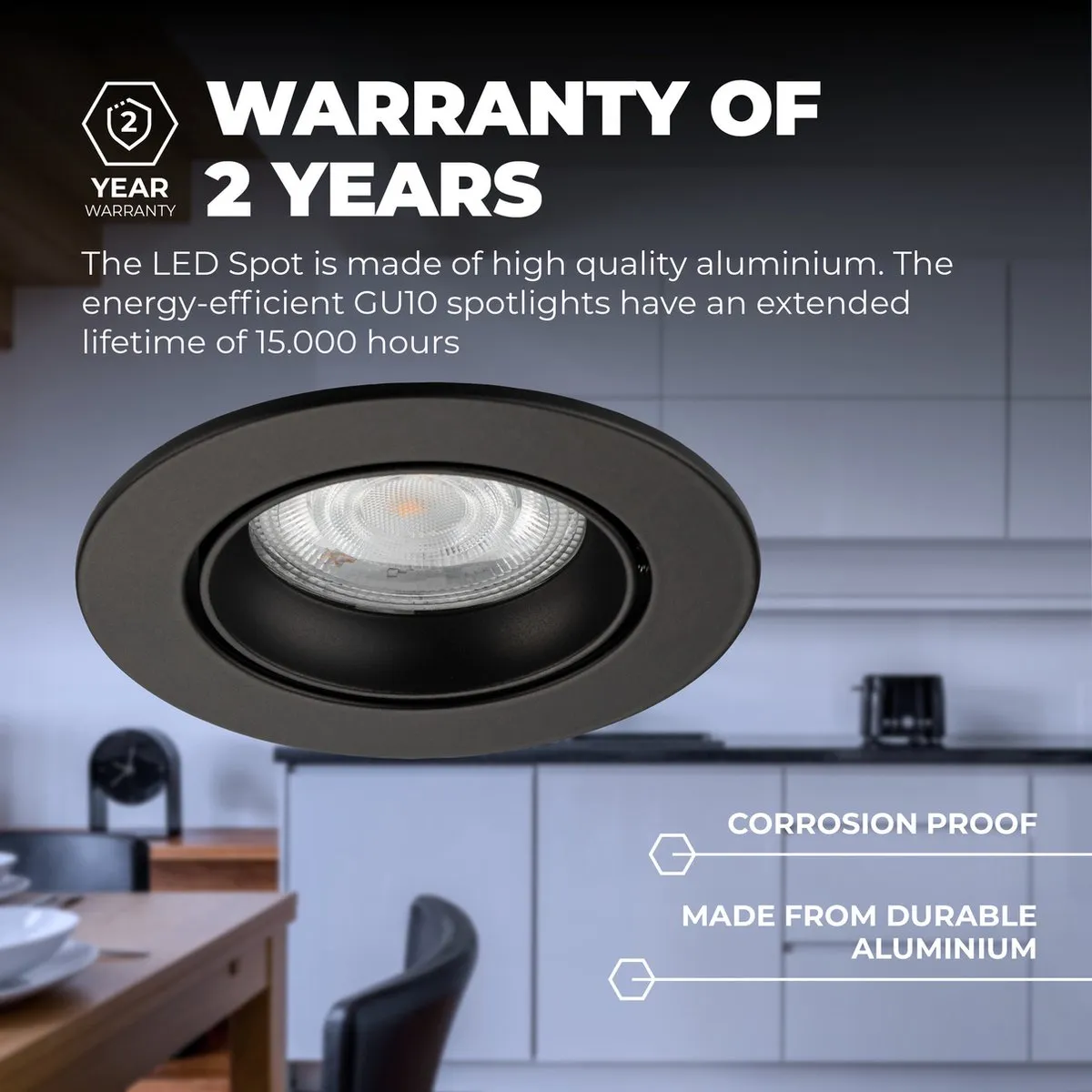 LEDVION 3X Rio Inbouwspot Dimbaar 3W 6500K - Zwart