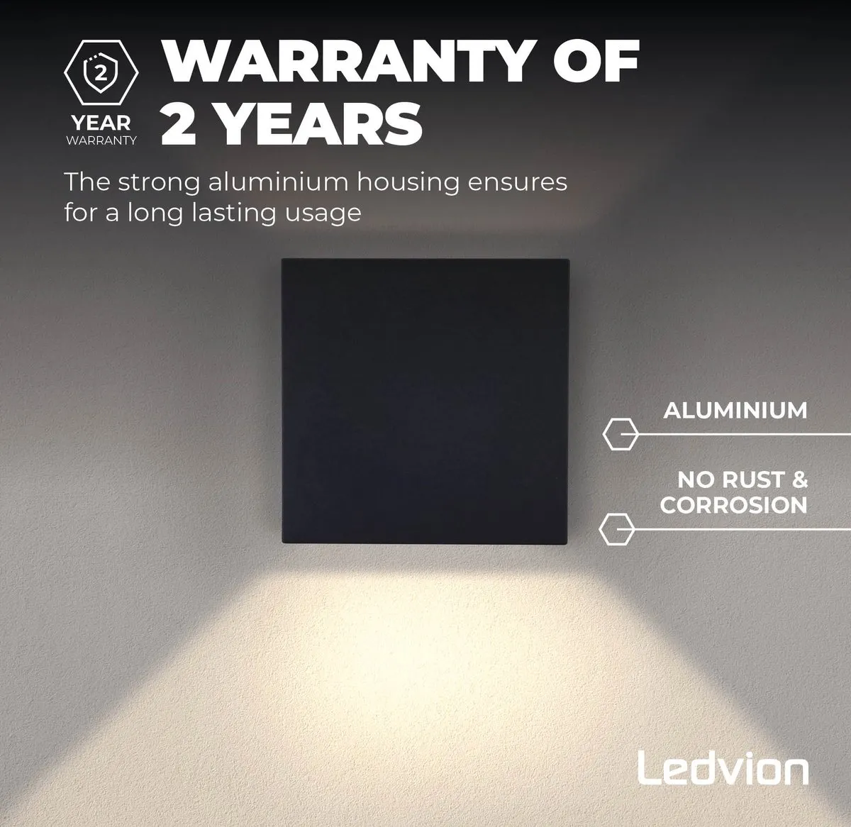 Ledvion G9 Wandlamp 4.2W 2700K - Zwart - Sensor - afbeelding 6 van 6