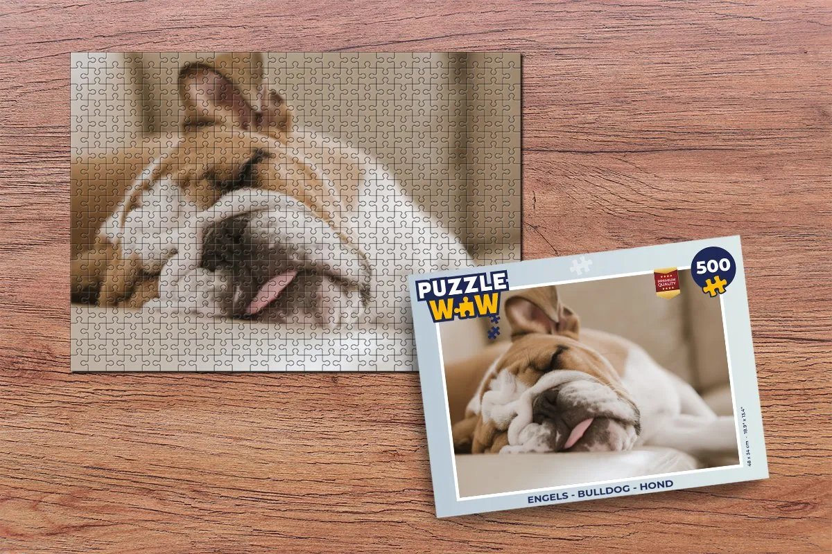 PuzzleWow Bulldog Legpuzzel 500 Stuks - Multicolor