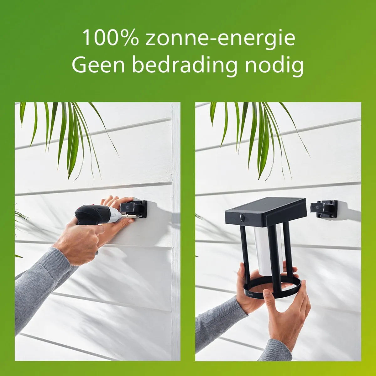 Philips Fyce Solar Wandlamp - Zwart
