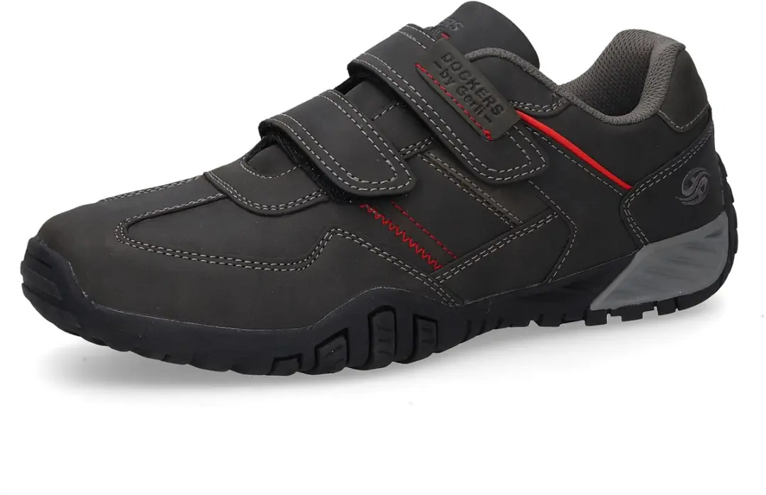 Dockers by Gerli Heren Sneakers Instappers Uitneembare Binnenzool Black Grey