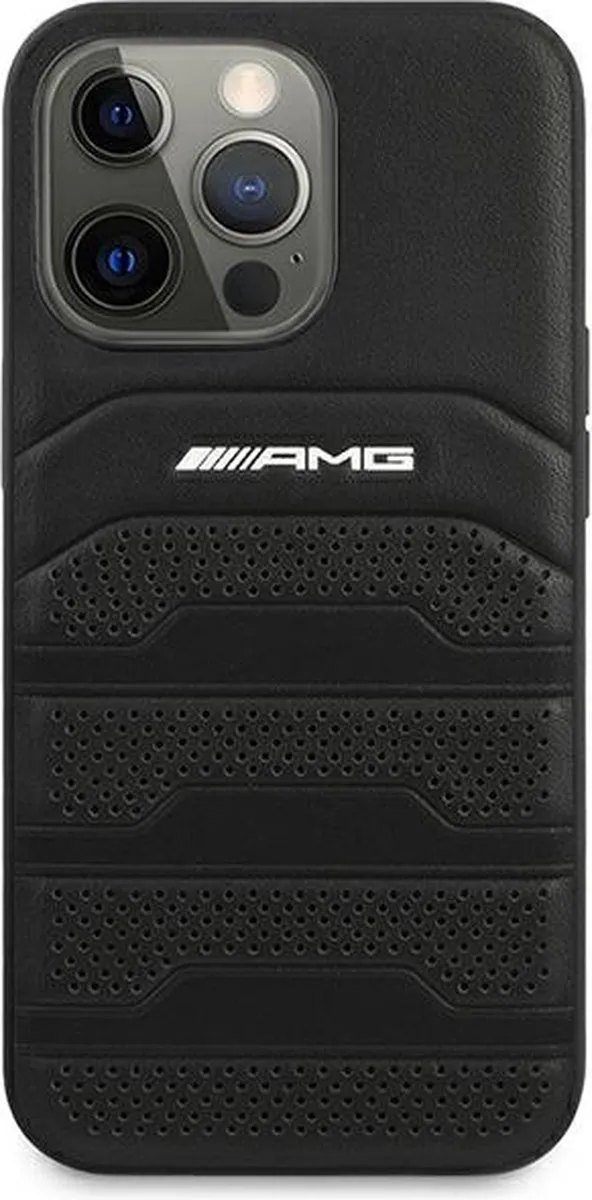 Mercedes-Benz AMG Perforated Back Case iPhone 14 Pro - Zwart - afbeelding 6 van 6