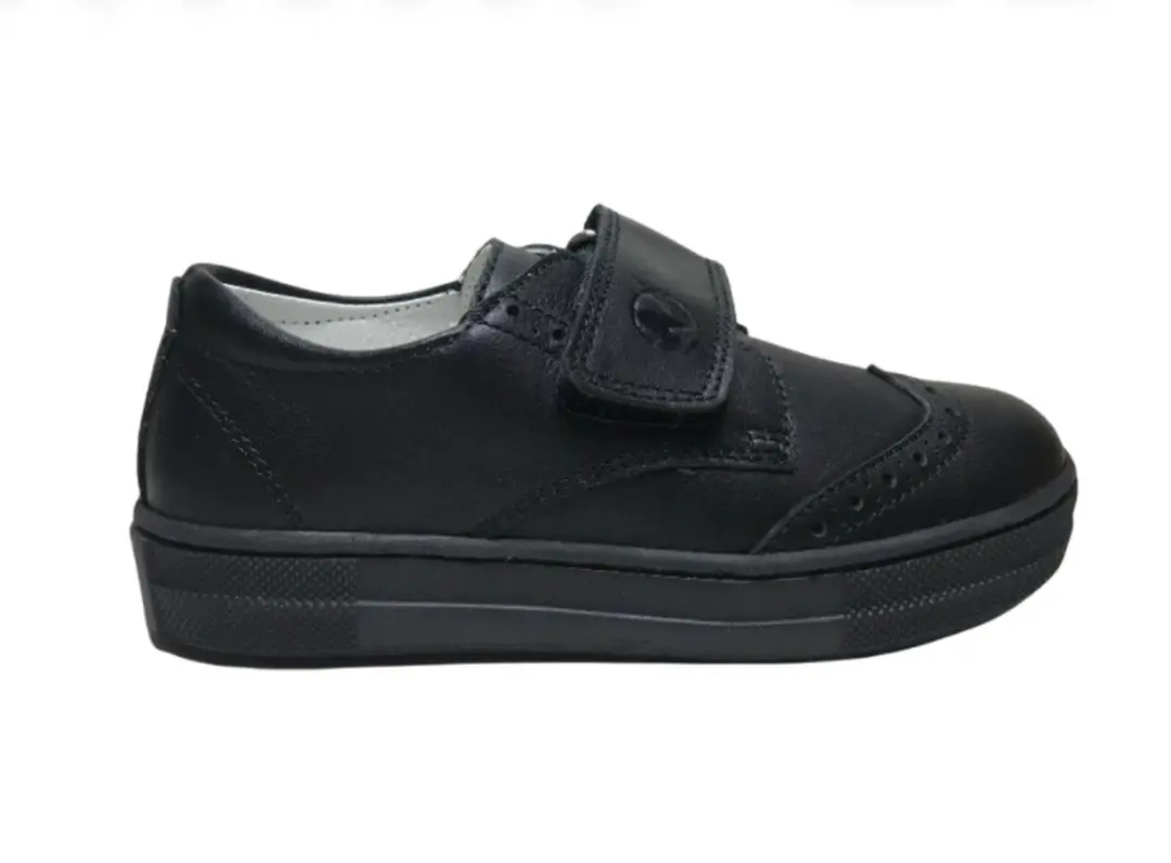 Naturino mt 36 grote velcro oxford lederen schoenen Horatio zwart
