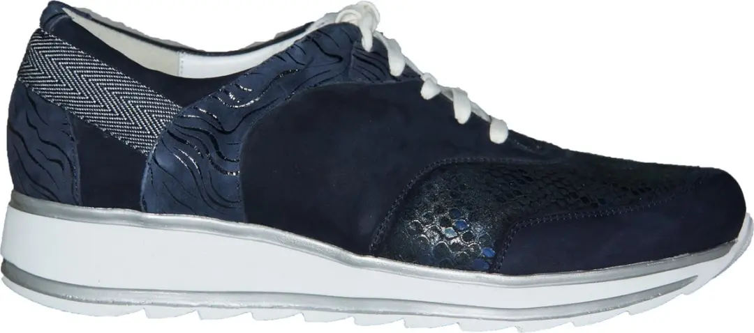 Durea Blauwe Veterschoenen Wijdte H - Maat 37