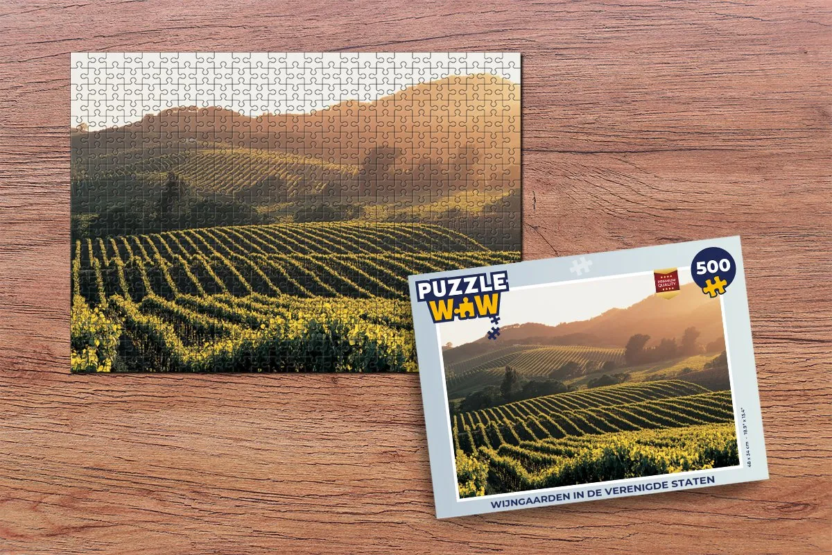 PuzzleWow Wijngaarden in de Verenigde Staten Legpuzzel 500 Stuks - Multicolor