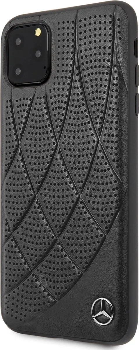 Mercedes-Benz iPhone 11 Pro Max Hoesje - Effen Zwart Quilted