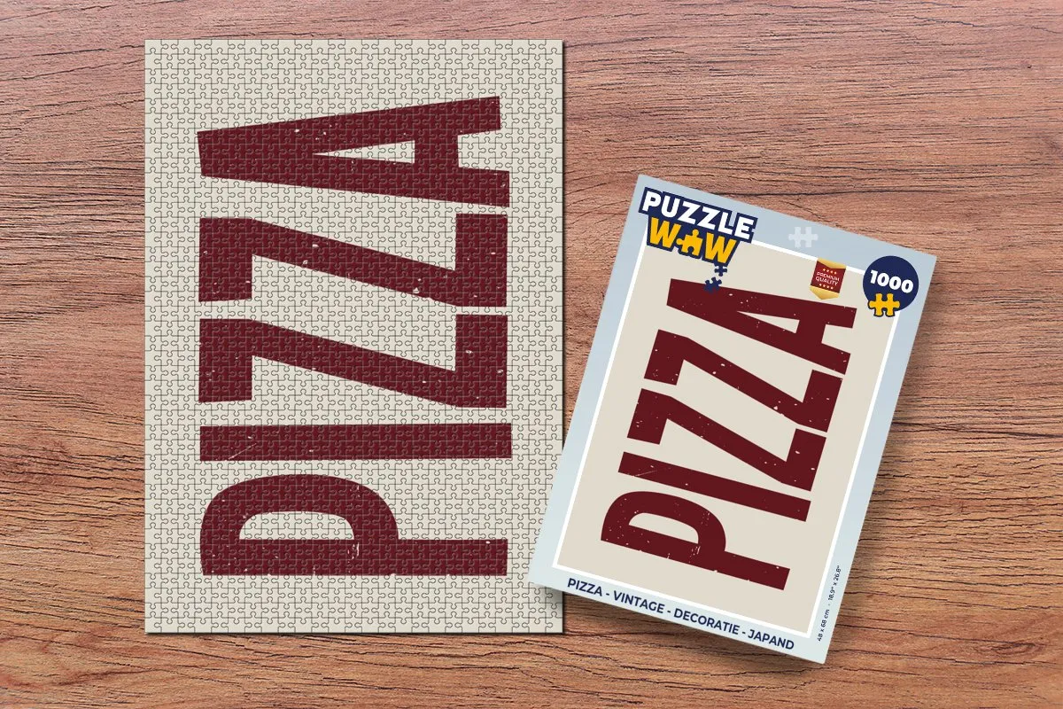 PuzzleWow Puzzel Pizza Vintage Japandi Legpuzzel 1000 Stuks