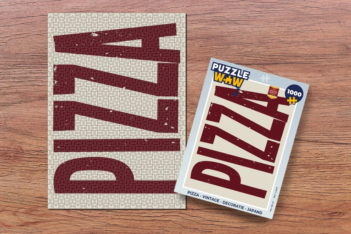 PuzzleWow Puzzel Pizza Vintage Japandi Legpuzzel 1000 Stuks