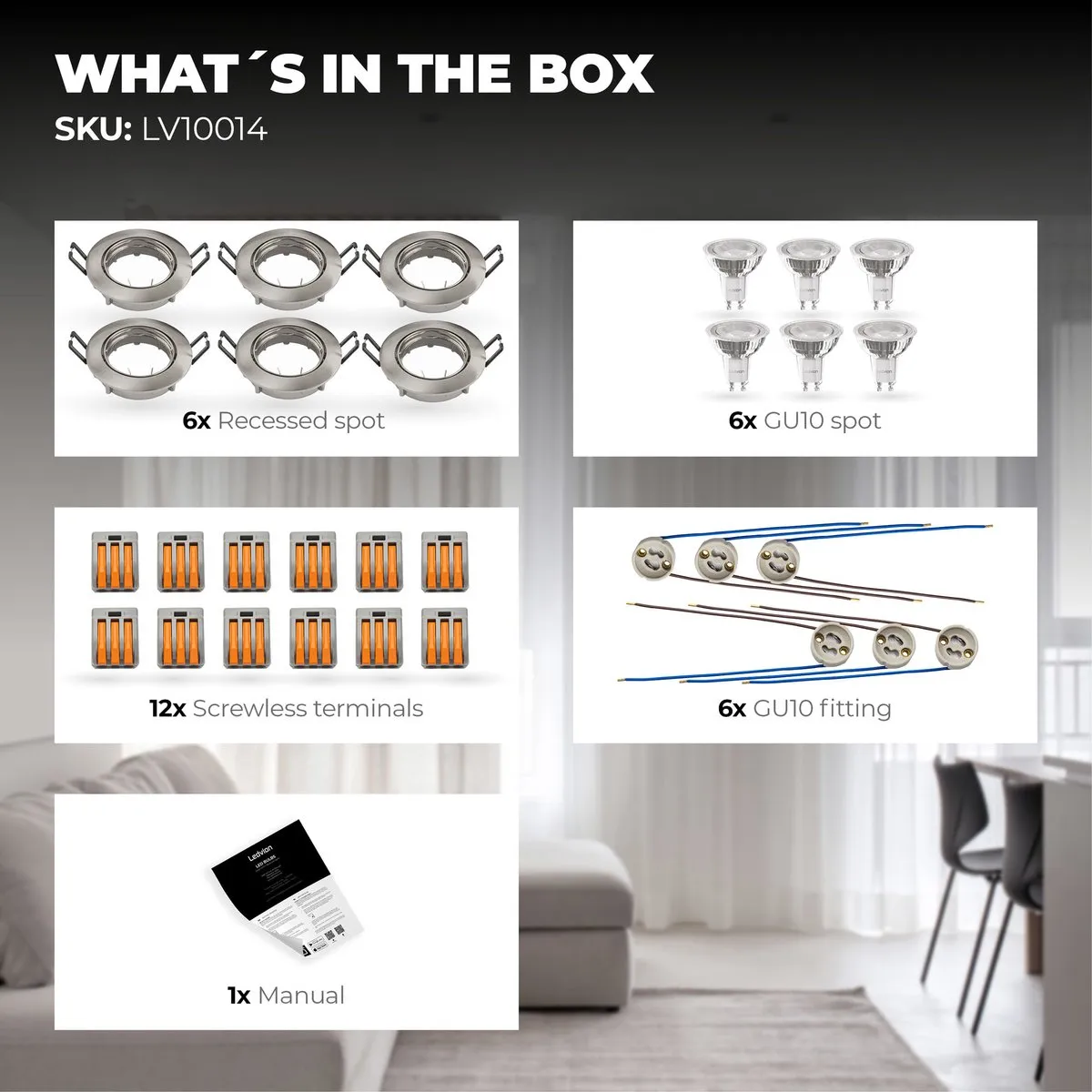 Ledvion 6X LED Inbouwspot Amsterdam - 3W 2700K - Ø82mm