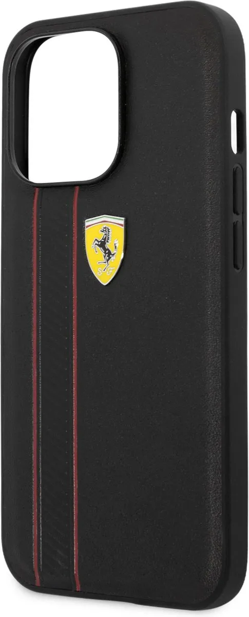 Ferrari iPhone 13 Pro Hoesje - Zwart - Debossed Stripes - MPN 3666339025816 - afbeelding 6 van 6