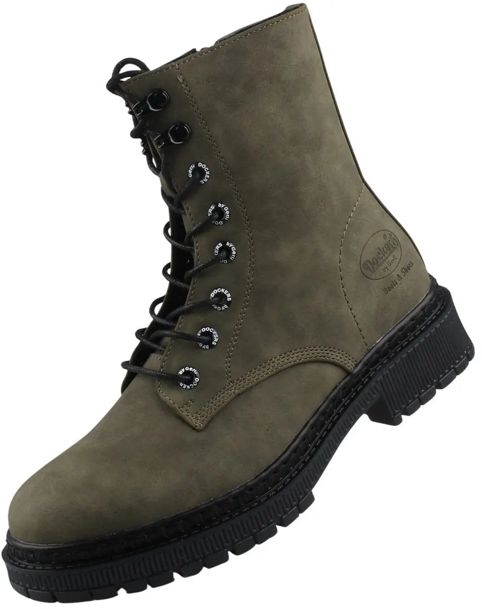 Dockers by Gerli dames enkellaars groen (kaki)