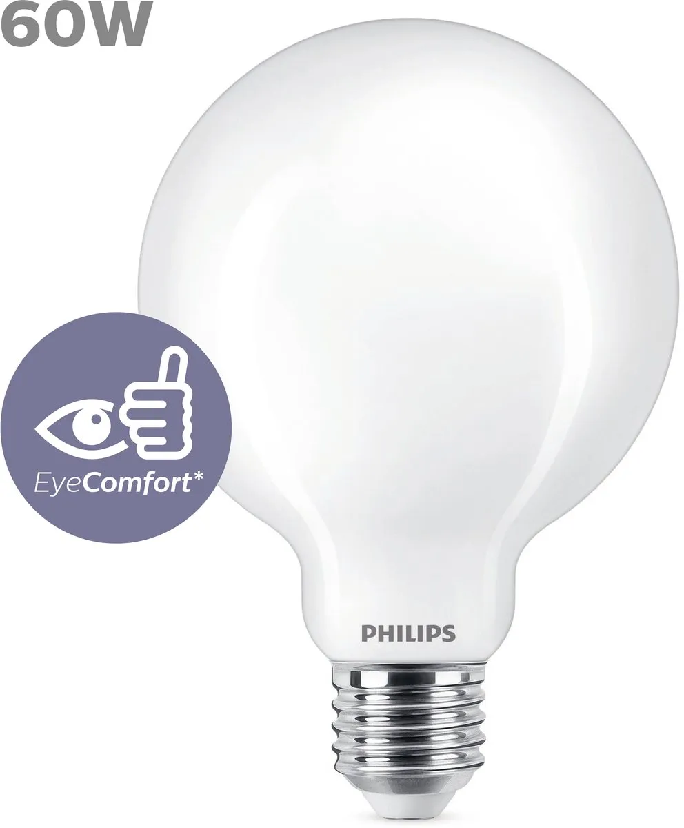Philips LED Globelamp E27 7W Warmwit Mat