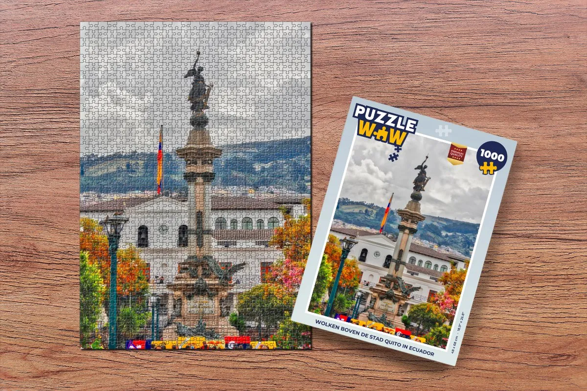 PuzzleWow Wolken boven de stad Quito Legpuzzel 1000 Stuks - Multicolor