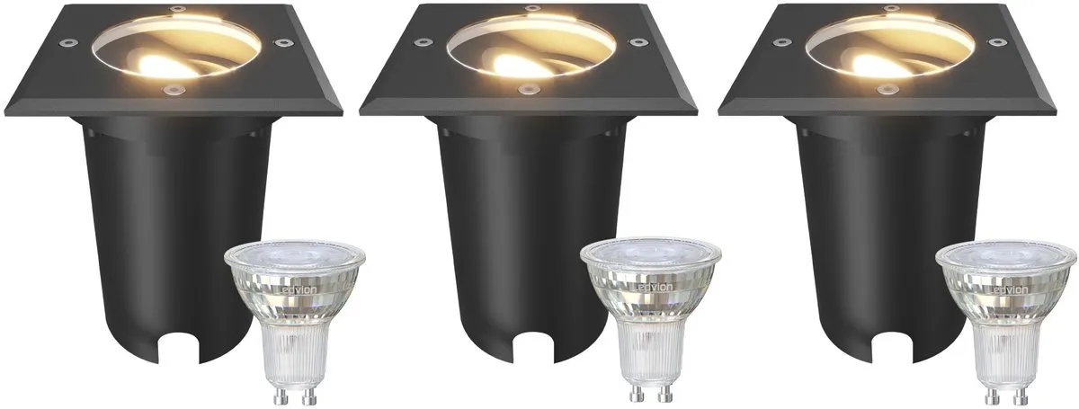 LEDVION 3X LED Grondspot 3W 2700K