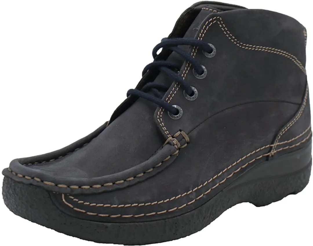 Wolky Roll Shoot Hoge Veterschoenen 0624216-800 - Blauw Nubuck
