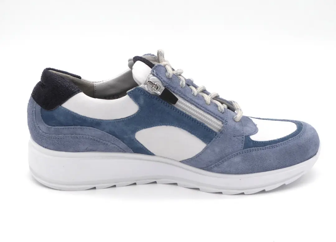 Durea Dames Sneaker 6315 - Jeansblauw/Wit - Maat 38.5