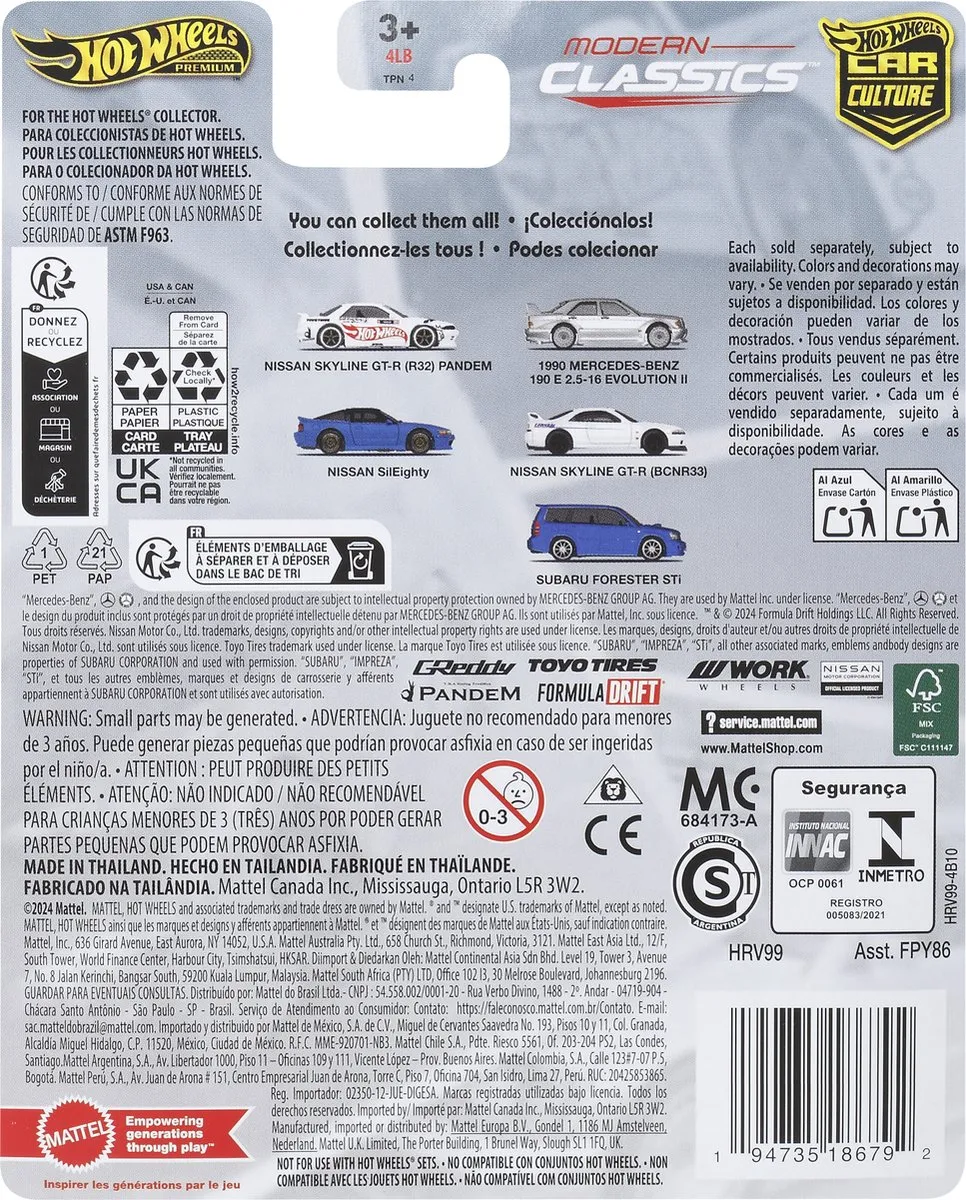 Hot Wheels Premium Nissan Skyline GT-R HRV99 - 1:64 - Wit