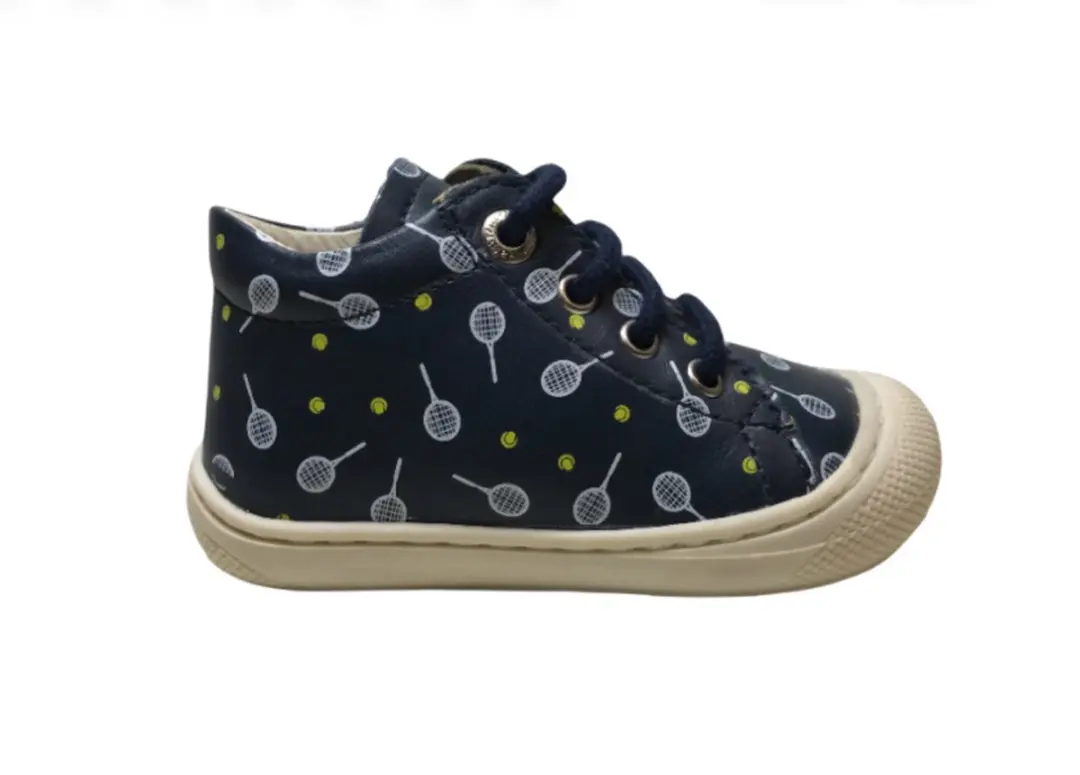 Naturino veter bumper tennis print lederen schoenen Cocoon Navy mt 20