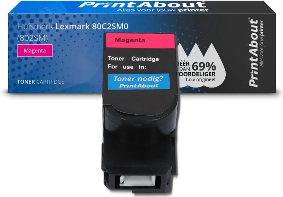PrintAbout Lexmark 80C2SM0-PA Toner Magenta - 2.200 pagina's