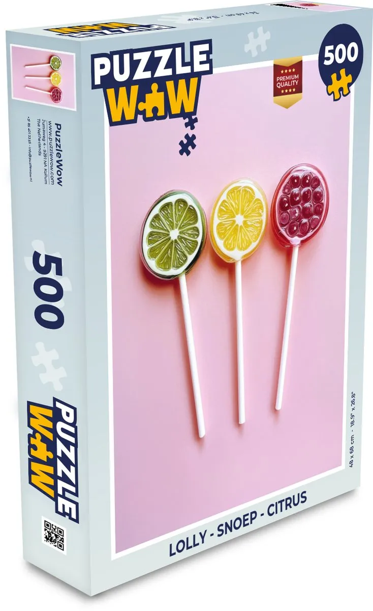 PuzzleWow Lolly Legpuzzel 500 Stuks - Roze