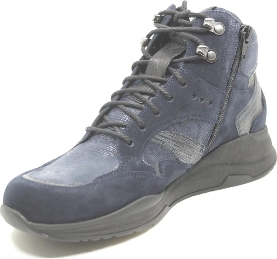 Durea 9755 Blauwe Halfhoge Sneakers - Wijdte E